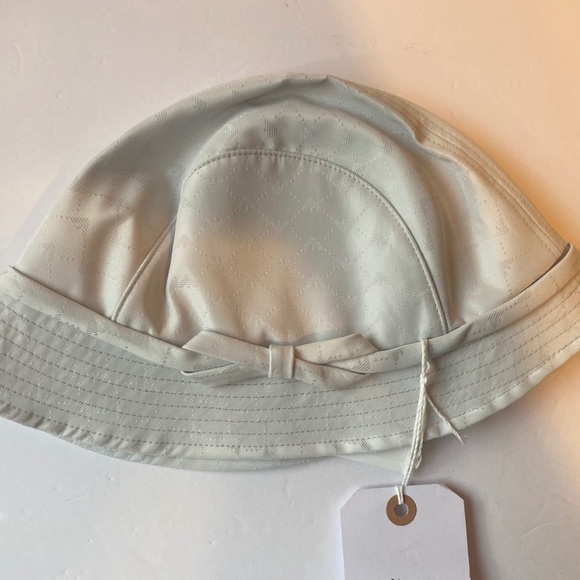 Armani Jr. GIRLS KIDS ALL OVER EAGLE LOGO & BOW SUN HAT Sz: 6-8 RTL: $95 Q439 - Picture 1 of 8